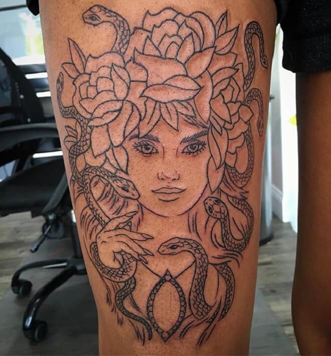 Flower Medusa Tattoo