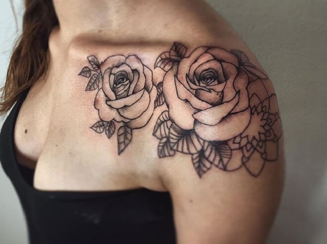 Flower Shoulder Tattoo