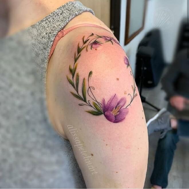 Flower Shoulder Tattoo Art