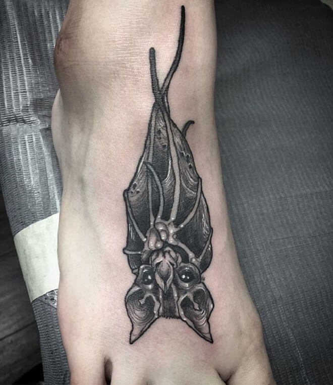 Foot Bat Tattoo