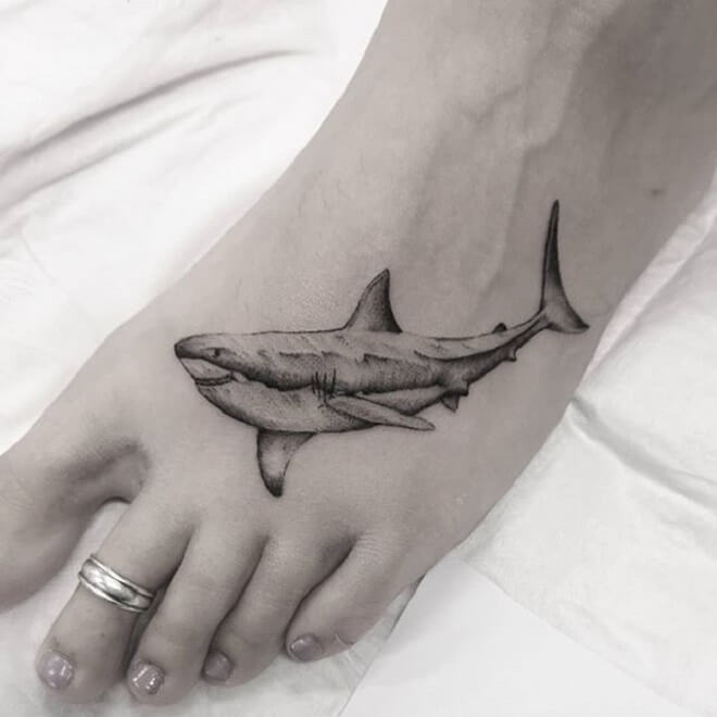 Foot Shark Tattoo