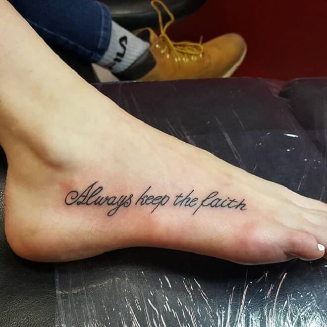 Foot Text Tattoo