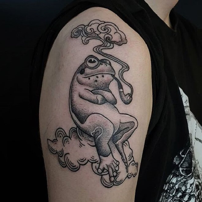 Frog Dot Work Tattoo