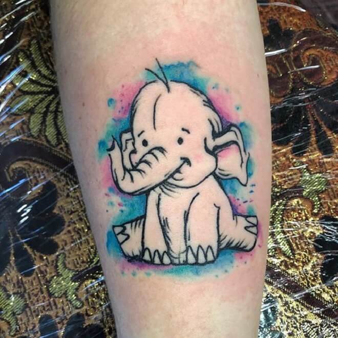 Fun Baby Elephant Tattoo