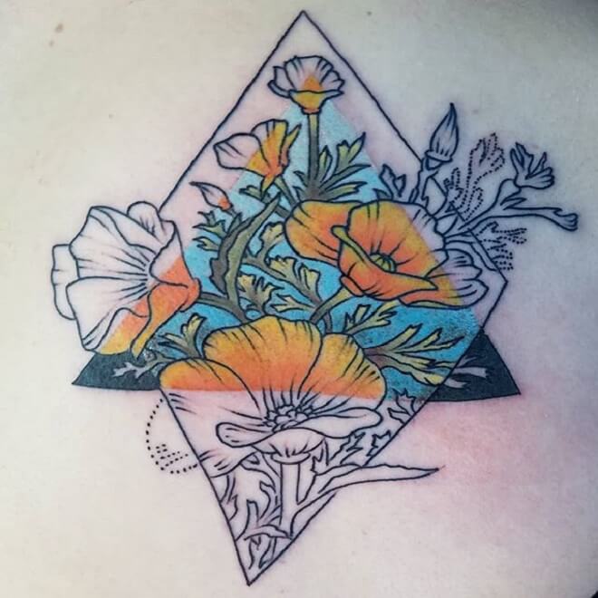 Geometric Flower Tattoo
