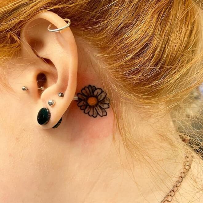 Girl Behind the Ear Tattoo