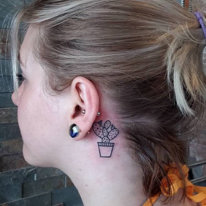 Girl Cactus Tattoo