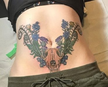 Girl Fox Skull Tattoo