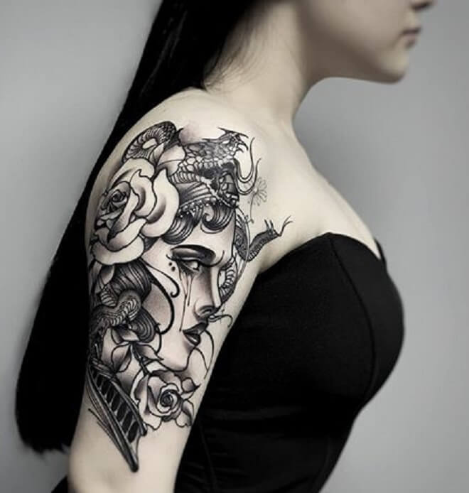 Girl Medusa Tattoo