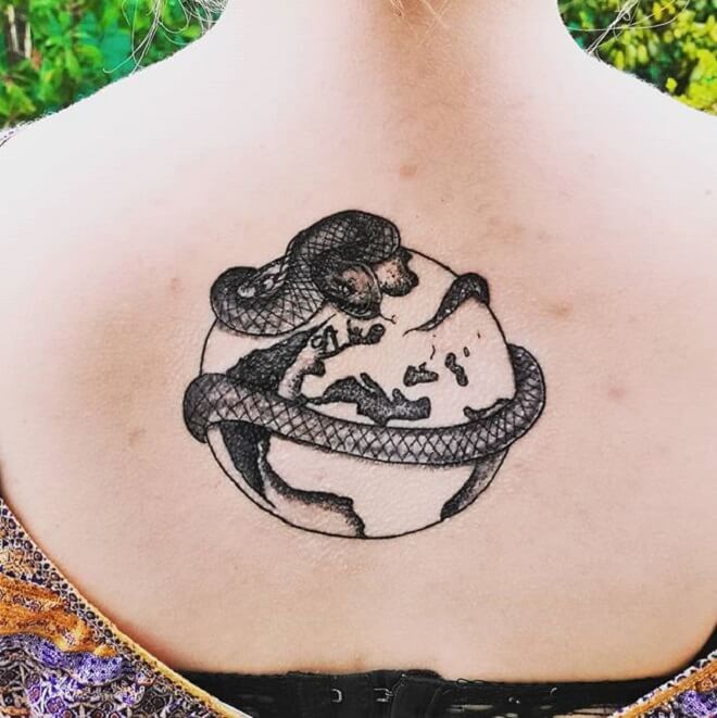 Girl Ouroboros Tattoo