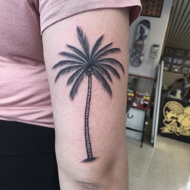 Girl Palm Tree Tattoo