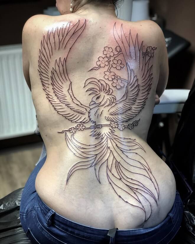 Girl Phoenix Tattoo