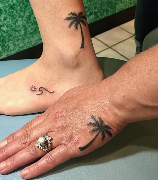 Hand and Leg Tattoo