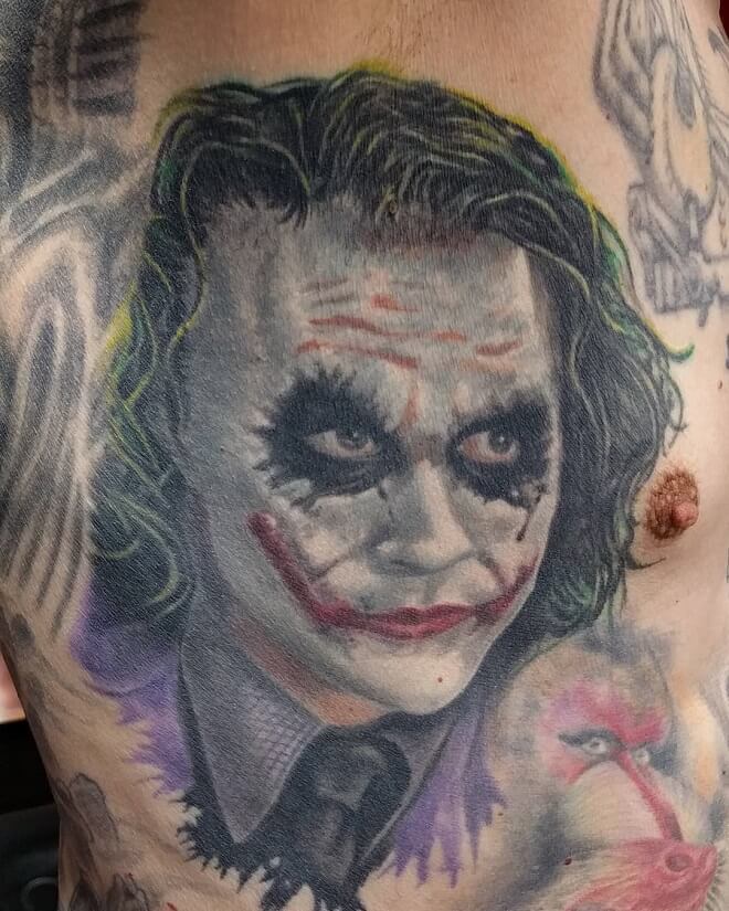 Healed Crazy Joker Tattoos