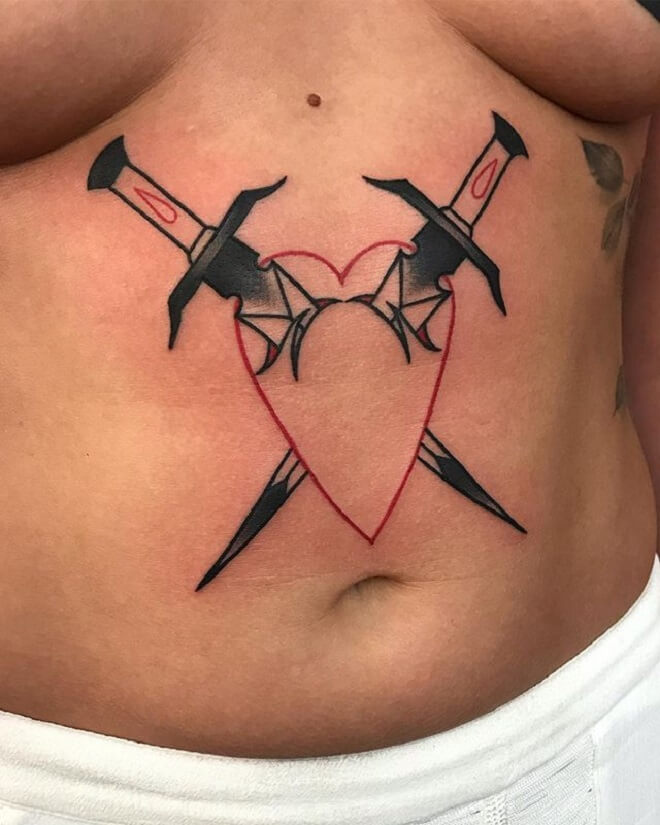 Heart Dagger Tattoo