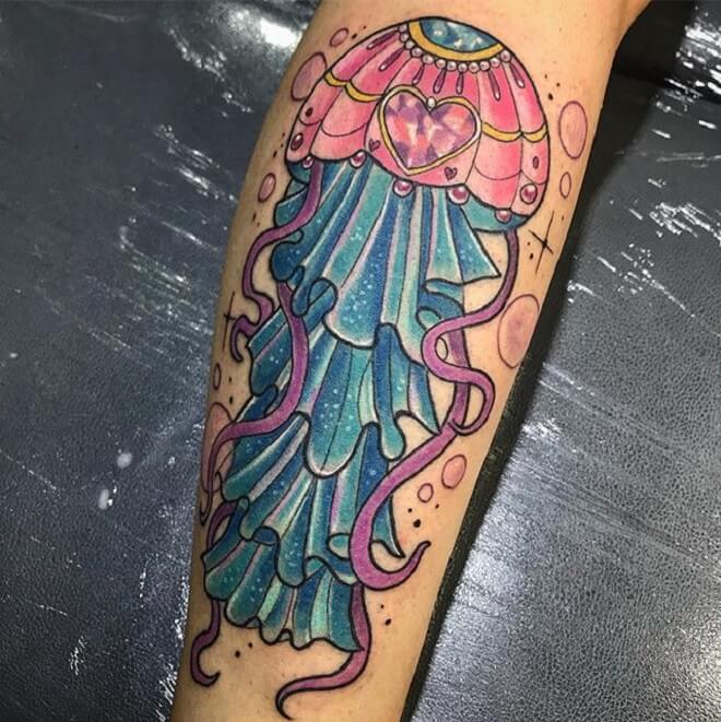Heart Jellyfish Tattoo
