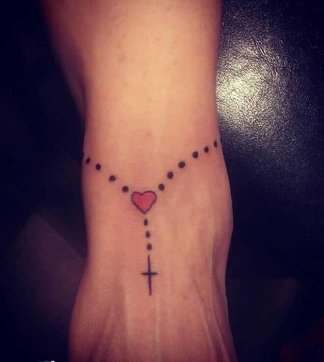 Heart Rosary Tattoo