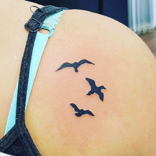Lady Flock of Birds Tattoo