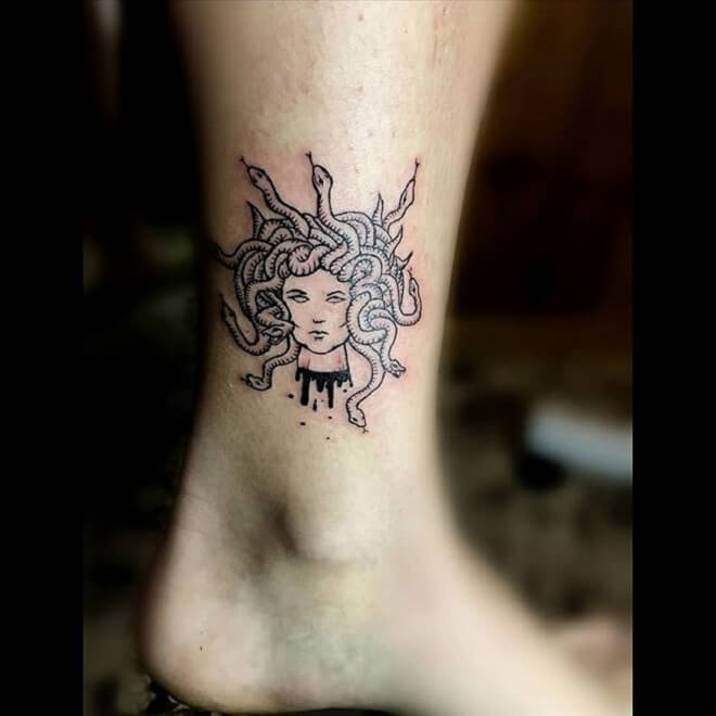 Leg Medusa Tattoo