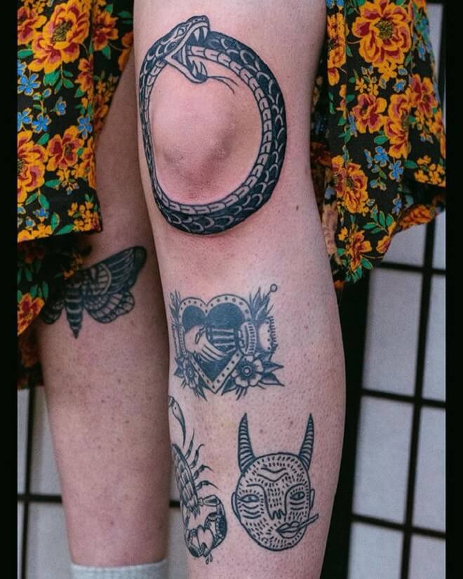 Leg Ouroboros Tattoo