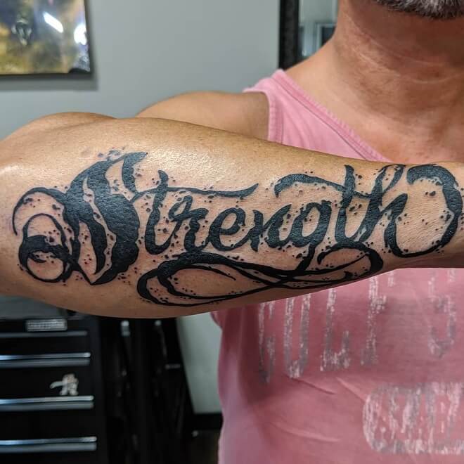 Lettering Forearm Tattoo