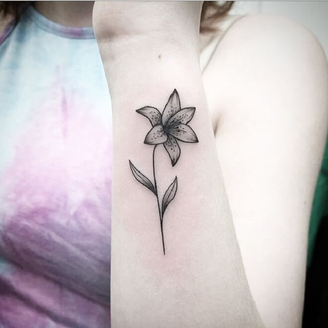 Lily Dot Work Tattoo