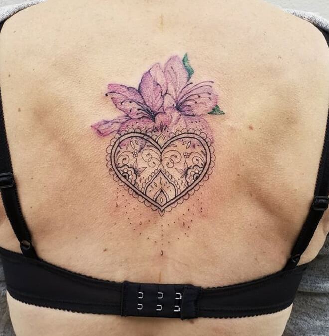 Lily Heart Tattoo