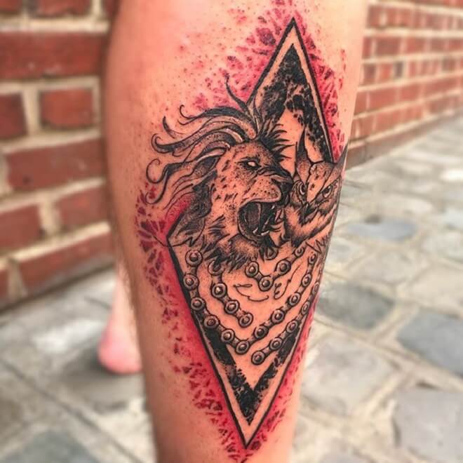Lion Sacred Geometry Tattoo