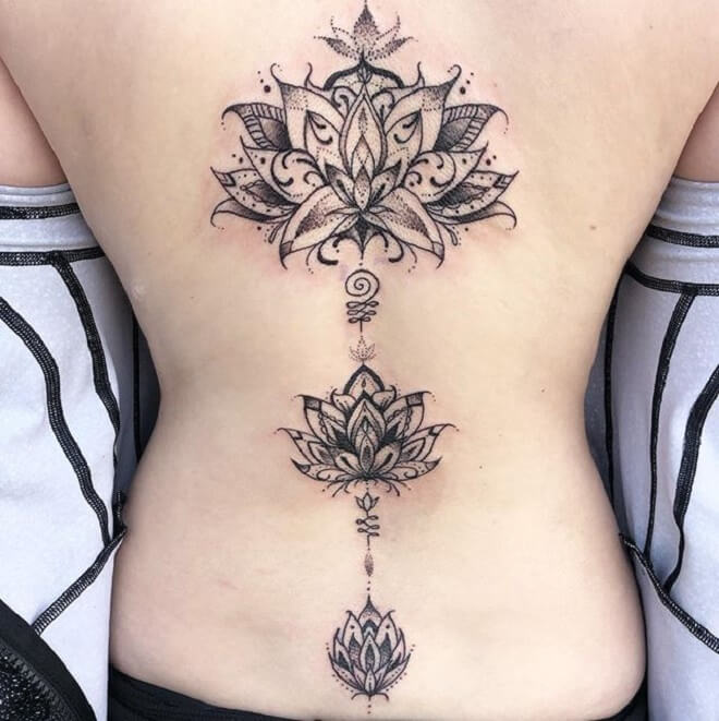 Lotus Geometric Flower Tattoo