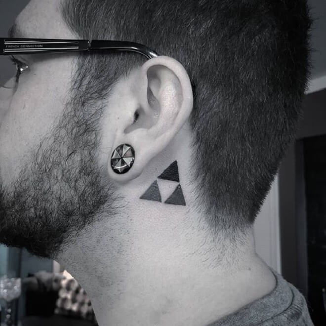 Neck Triforce Tattoo