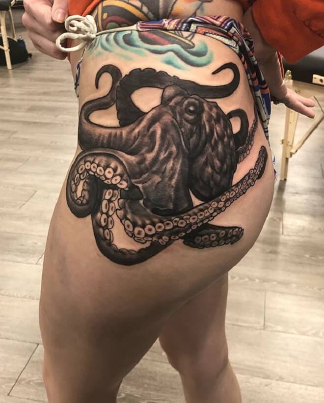 Octopus Butt Tattoo. 