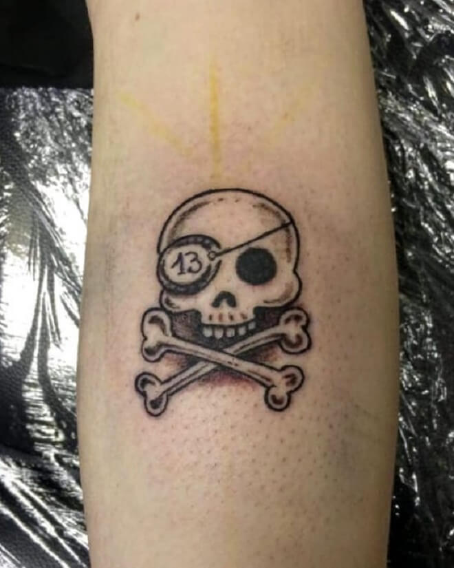 Pirate Skull Mini Tattoo