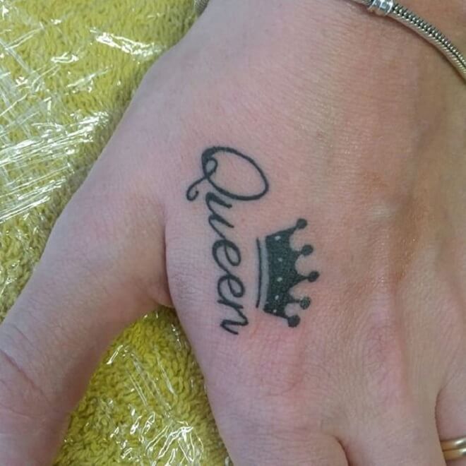 Queen Script Tattoo