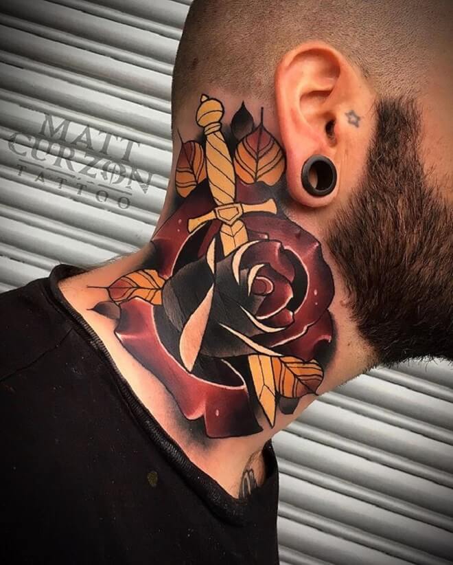 Rose Dagger Tattoo