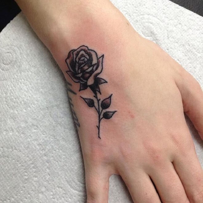 Rose Hand Tattoo for Women