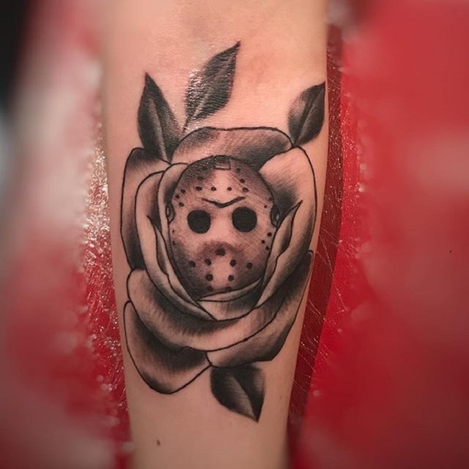 Rose Jason Mask Tattoo