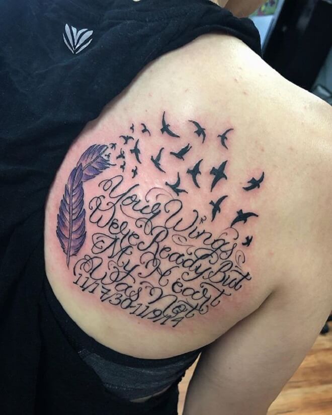 Script Bird Tattoo
