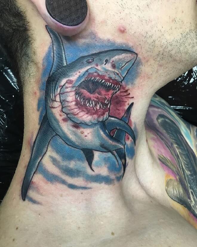 Shark Neck Tattoo