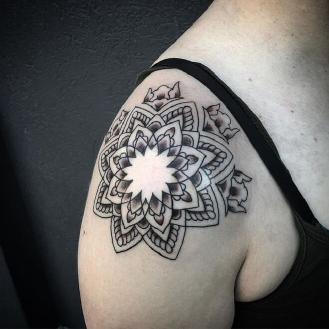 Shoulder Sacred Geometry Tattoo