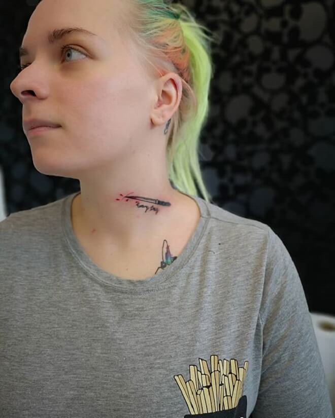 Simple Neck Tattoo