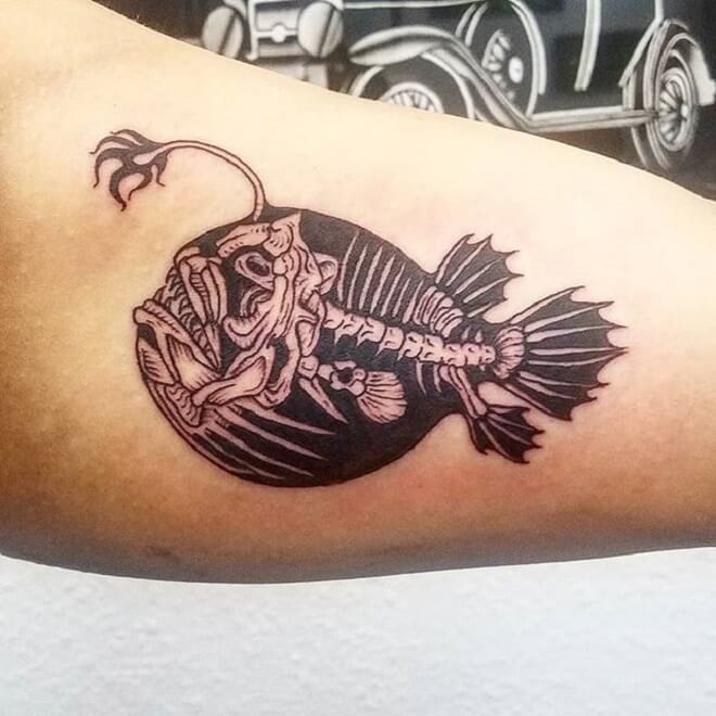 Skeleton Fish Tattoo