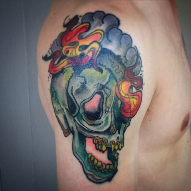 Skull Cover up Tattoo