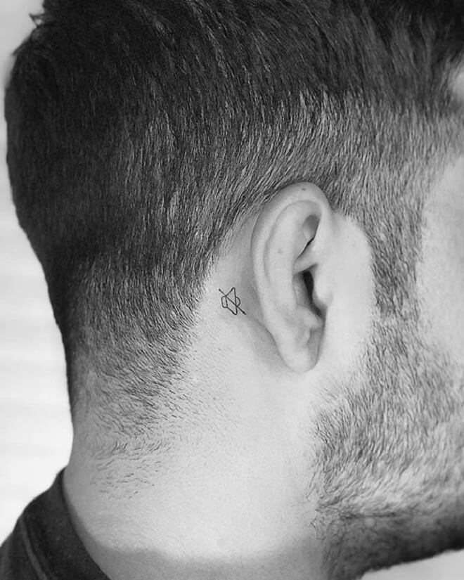 Small Behind the Ear Tattoo