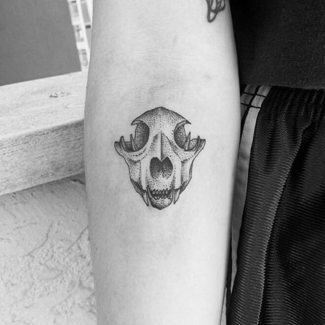 Small Lion Skull Tattoo