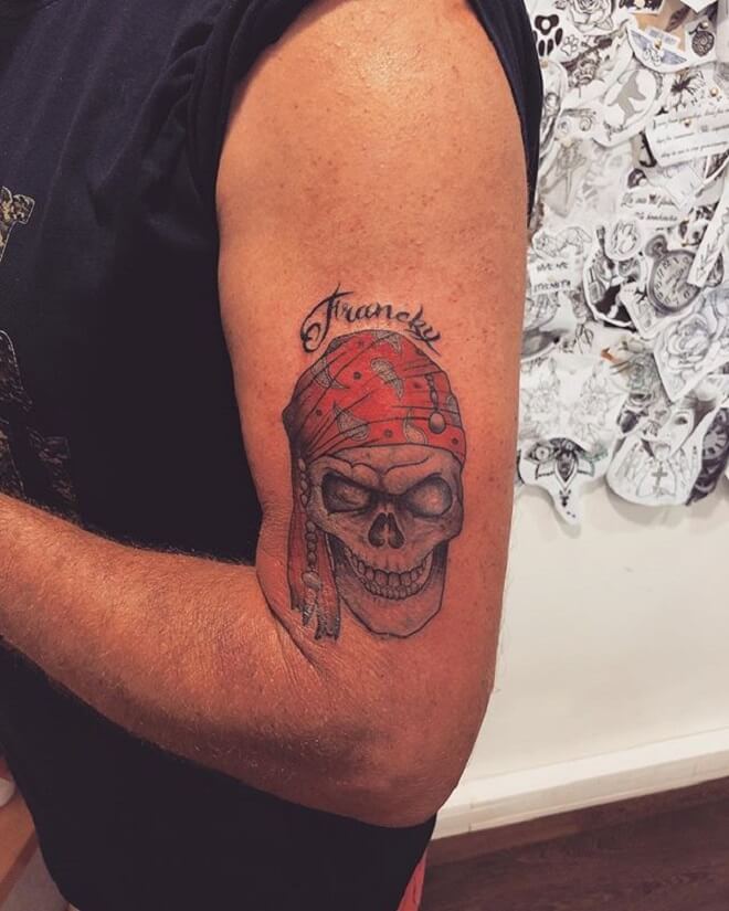 Small Pirate Skull Tattoo