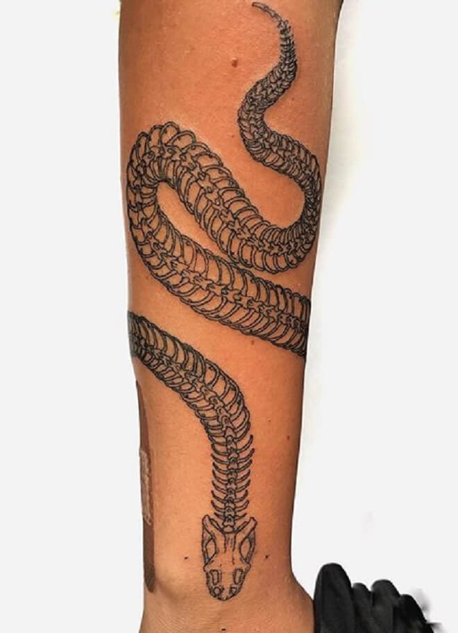 Snake Skeleton Tattoo Art
