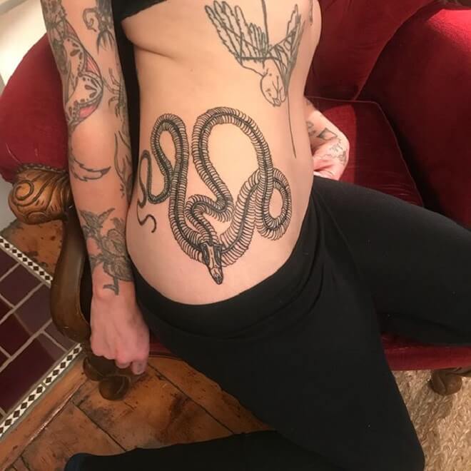 Snake Skeleton Tattoo for Women