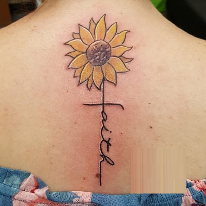 Sunflower Faith Tattoo