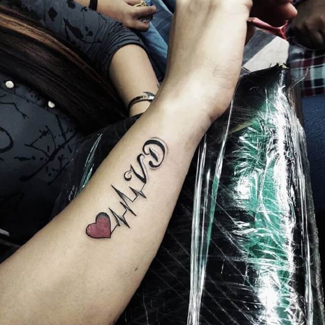 Super Heartbeat Tattoo