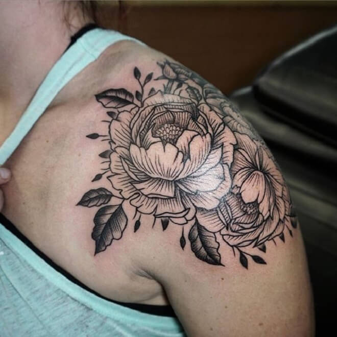 Supreme Flower Shoulder Tattoo